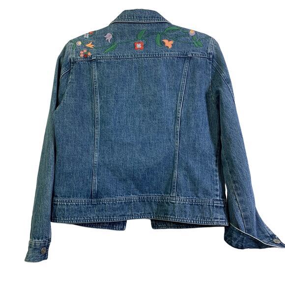 HAROLD'S Denim Jacket Coat Embroidered Floral Preppy Vintage Norman‎ Oklahoma - Picture 2 of 12
